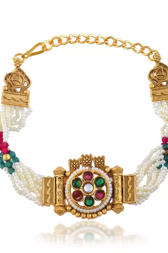 Pearl bead multi strand bracelet for women