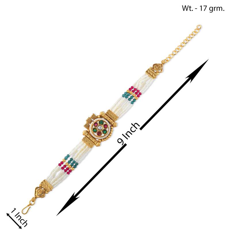 Pearl bead multi strand bracelet for women