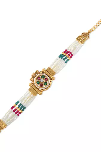 Pearl bead multi strand bracelet for women