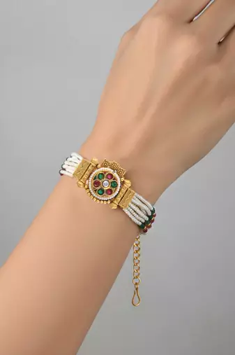 Pearl bead multi strand bracelet for women