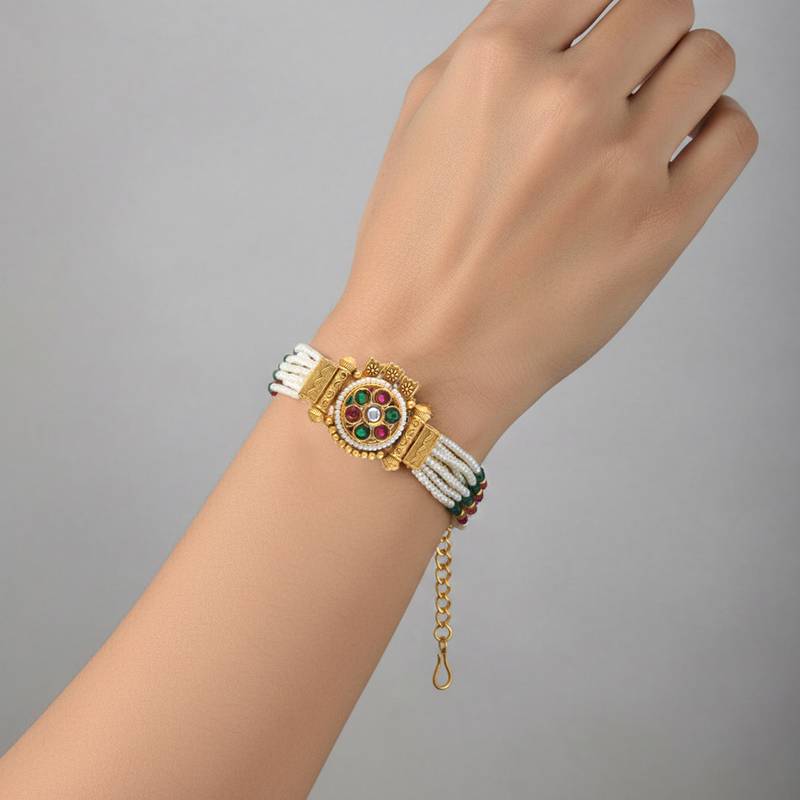 Pearl bead multi strand bracelet for women