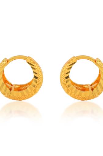 Brass micron gold handmade hoop earring for women