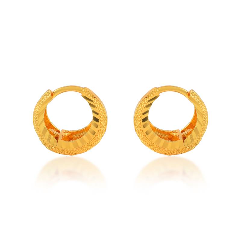 Brass micron gold handmade hoop earring for women