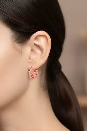 Copper basket daliya shape earring