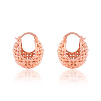 Copper basket shape earring 1