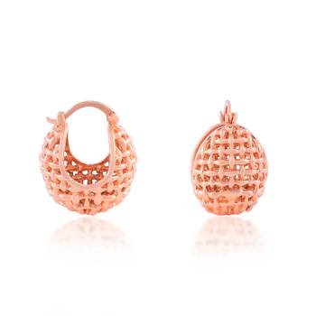 Copper basket shape earring 2