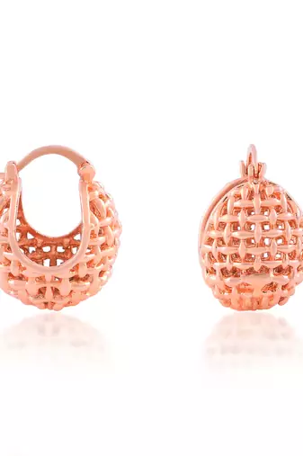 Copper basket shape earring