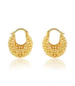 Golden rounded basket earring