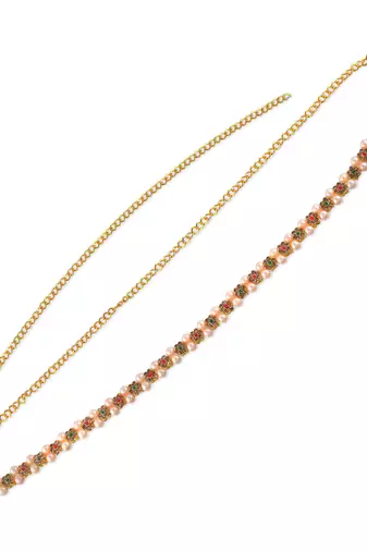 Brass gold pearl kundan traditional waistband ethnic kamarbandh for women wedding bridal jewellery