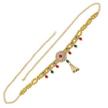 Brass gold imitation diamond ethnic waistbelt tradtional kamarbandh wedding bridal jewellery for women 2