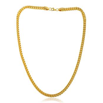 Brass micron gold thick heavy square design necklace for men women 1