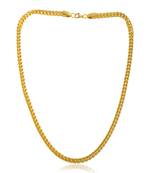 Brass micron gold thick heavy square design necklace for men women