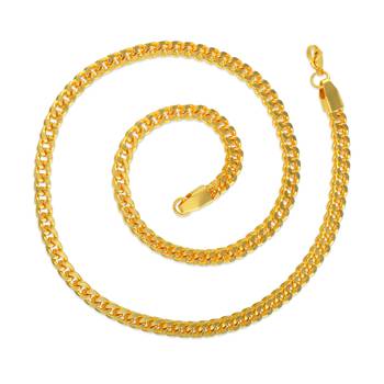 Brass micron gold thick heavy square design necklace for men women 2