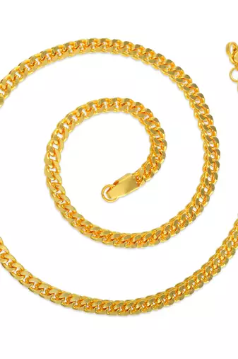 Brass micron gold thick heavy square design necklace for men women