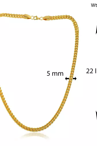 Brass micron gold thick heavy square design necklace for men women