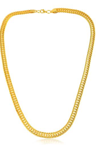Brass micron gold flat and broad fashion necklace chain for men