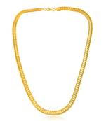 Brass micron gold flat and broad fashion necklace chain for men