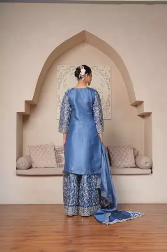Frost Blue Floral Vine Set