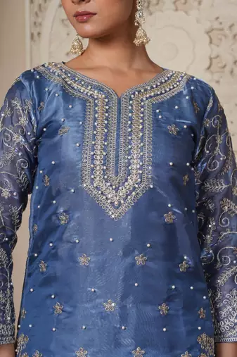 Frost Blue Floral Vine Set
