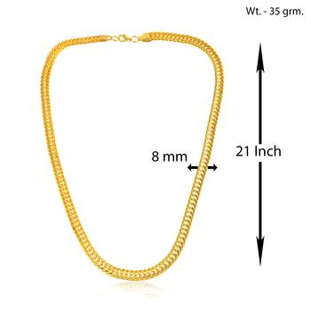 Brass micron gold flat and broad fashion necklace chain for men 3