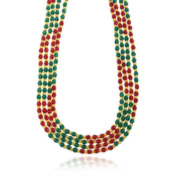 Natural ruby emerald bead necklace for women 2