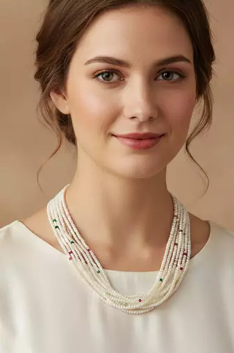 Natural pearl bead  necklace for women