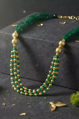 Created emerald necklace for women