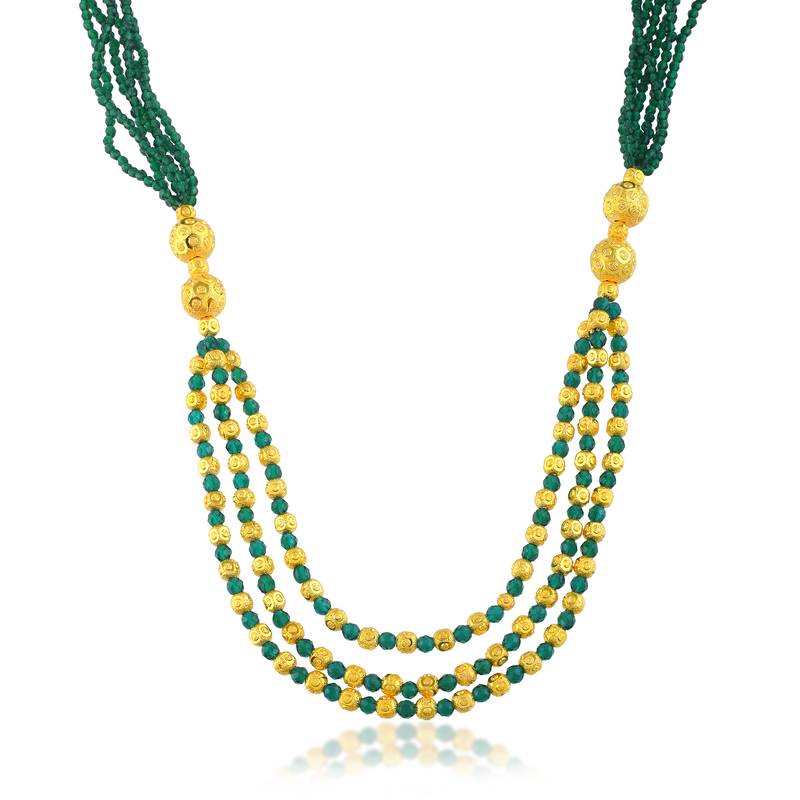 Created emerald necklace for women