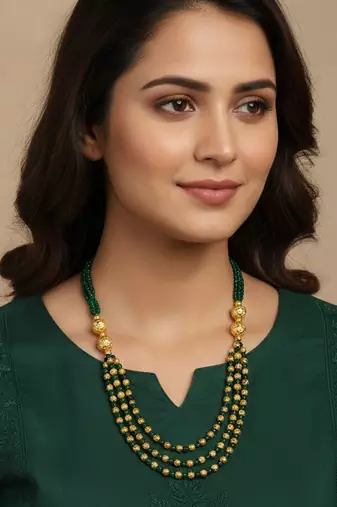 Created emerald necklace for women