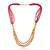 Created ruby brass goldplated beads multistrand necklace for women