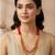 Created ruby brass goldplated beads multistrand necklace for women