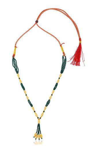 Natural emerald brass gold bead necklace for women