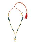 Natural emerald brass gold bead necklace for women