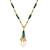 Natural emerald brass gold bead necklace for women