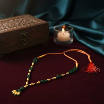 Natural emerald brass gold bead necklace for women 3