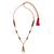 Brass gold beads natural ruby necklace for women adjustable size