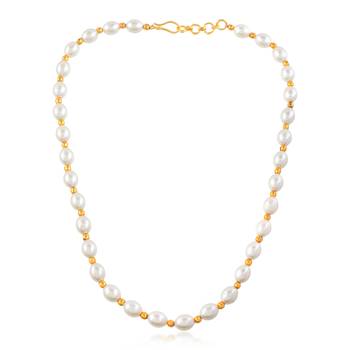 Cultured white pearl choker necklace for women 1