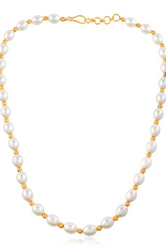 Cultured white pearl choker necklace for women