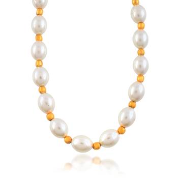 Cultured white pearl choker necklace for women 2