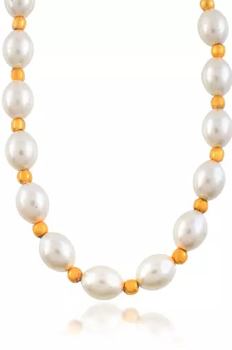 Cultured white pearl choker necklace for women