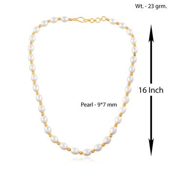 Cultured white pearl choker necklace for women 3