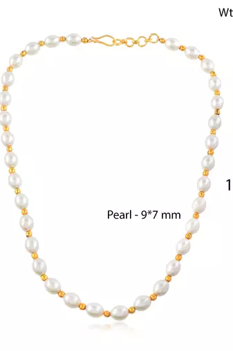 Cultured white pearl choker necklace for women