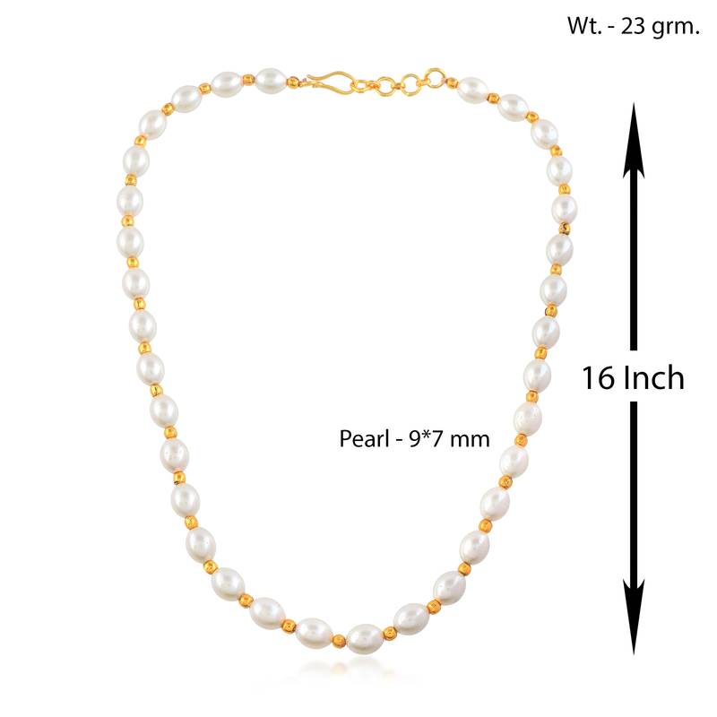 Cultured white pearl choker necklace for women