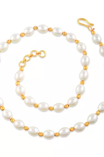 Cultured white pearl choker necklace for women