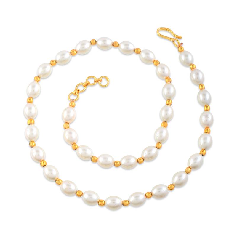 Cultured white pearl choker necklace for women