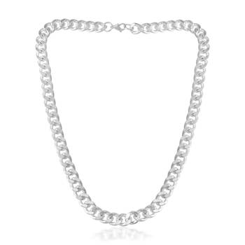 Stainless steel anti tarnish silver plated heavy necklace for men 1