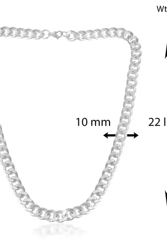 Stainless steel anti tarnish silver plated heavy necklace for men