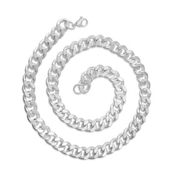 Stainless steel anti tarnish silver plated heavy necklace for men 4