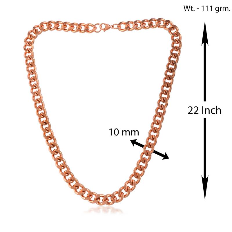 Pure copper 111 grams, thick and heavy necklace for men jewellery