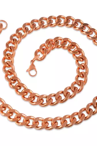 Pure copper 111 grams, thick and heavy necklace for men jewellery